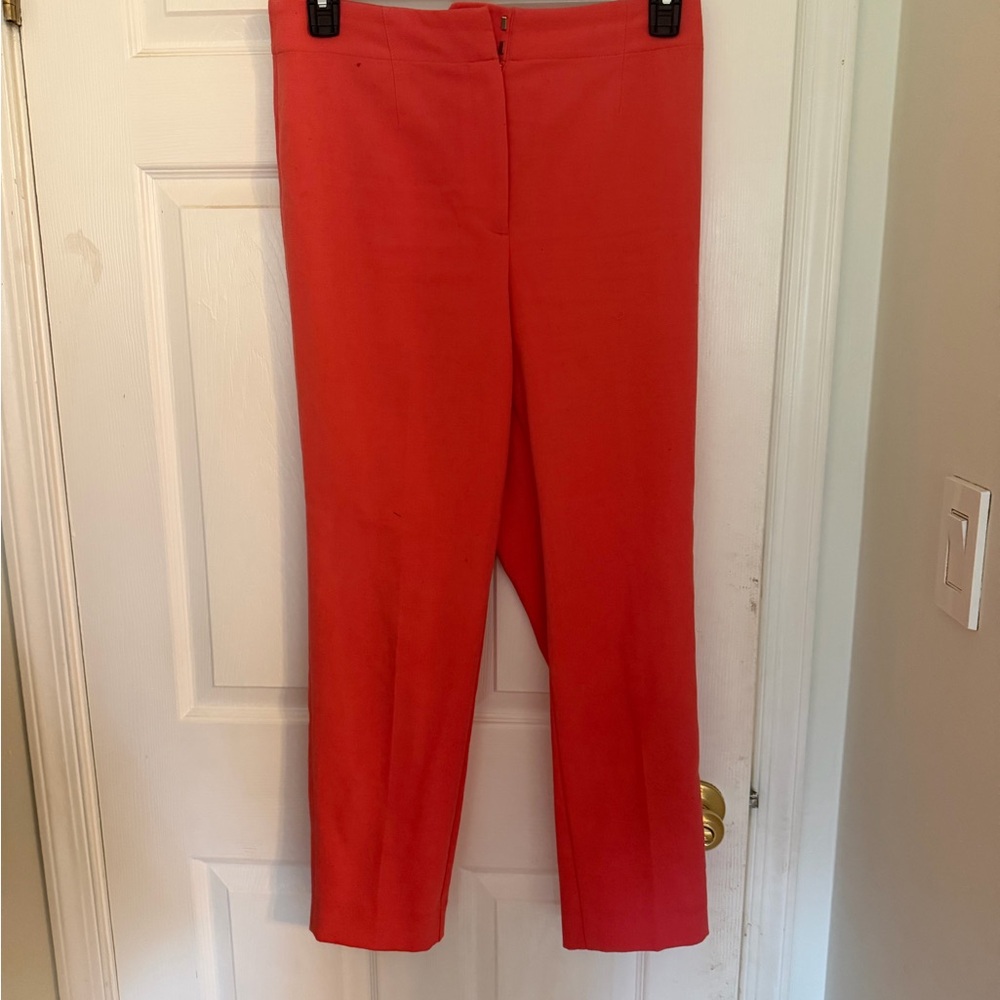 Ann Taylor Red Cropped Ponte Pants